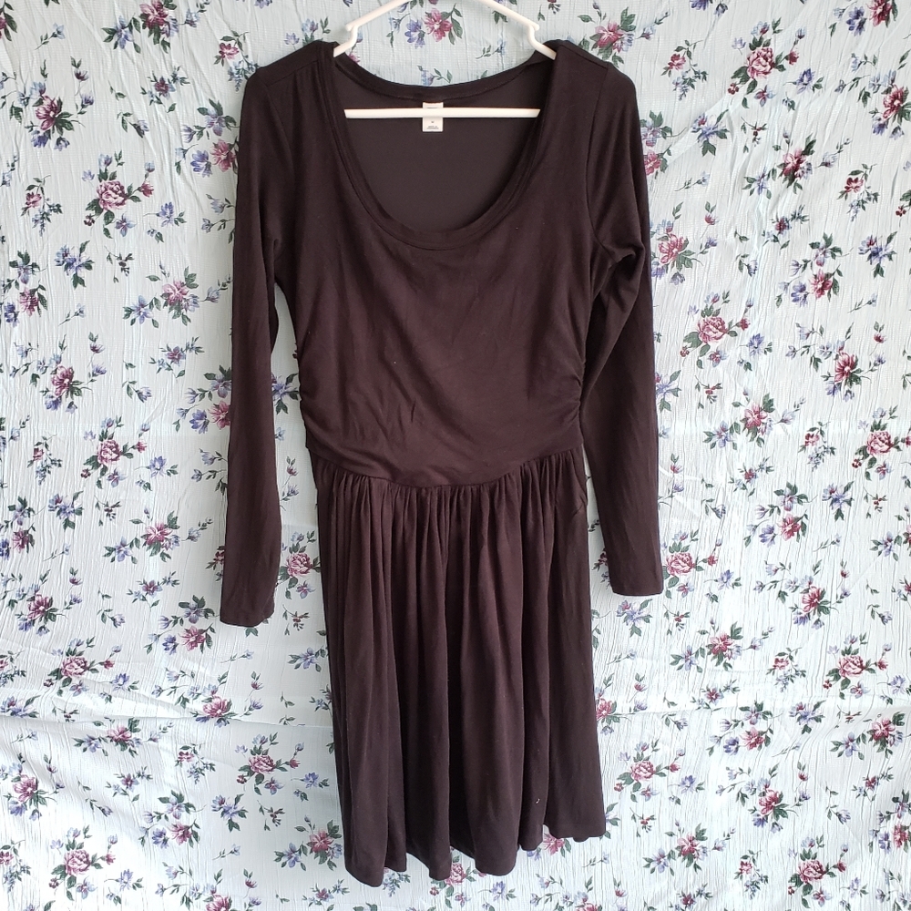 Black scoop neck dress